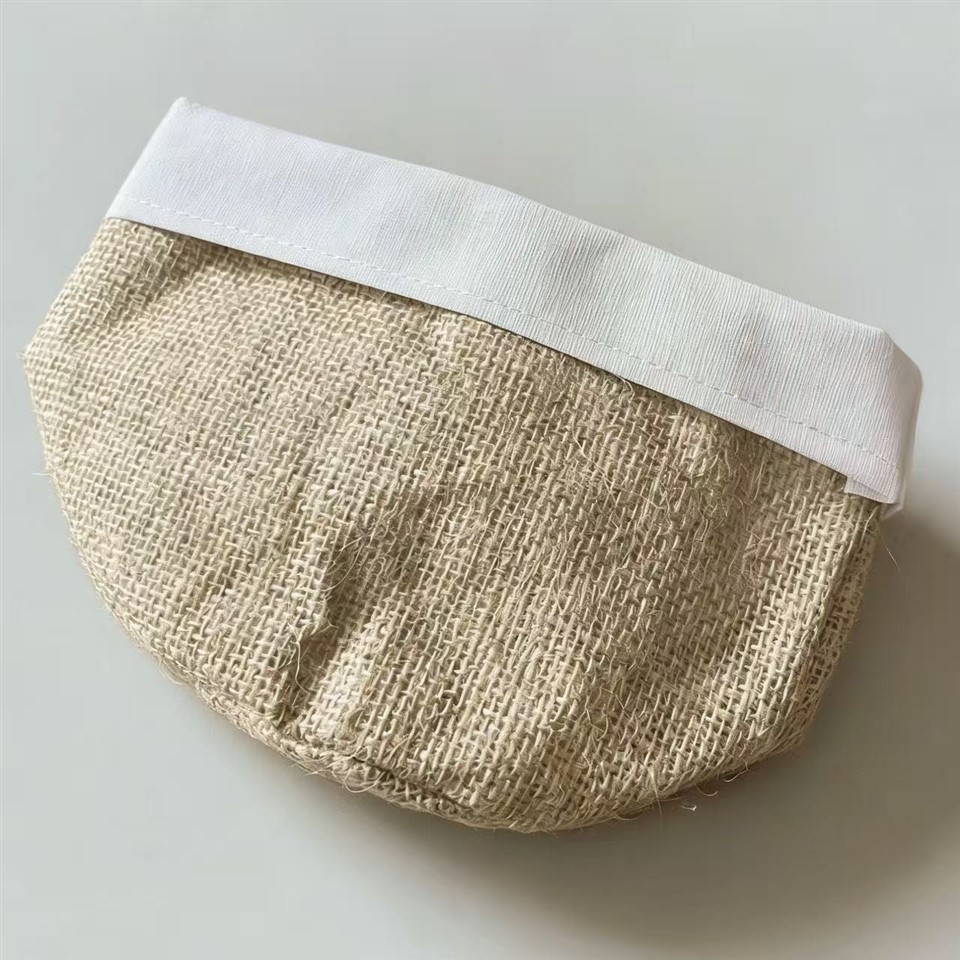 Jute Planter Cover With White Trim factory