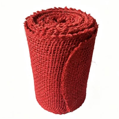5in*5yd Red Dyed Burlap Ribbon